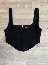 Princess Polly Black Corset Bustier Top Zipper Accent US 6 AU 10 EU 38