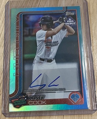 2025 Topps Pro Debut Casey Cook Aqua Foil Auto RC Rookie Card SP /75