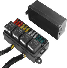 Fuse Box,Car Accessories 12V Fuse Block,Pre-Wired Relay Box,Fuse Blocks 12 Volt