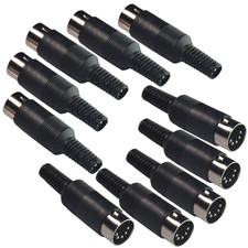 DIN 5-Pin Plug MIDI Cable Connector 10 Pack 