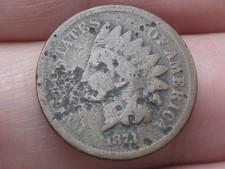 1873 Indian Head One Cent Penny- Good Details, Open 3
