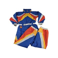 Tipsy Elves Mens Breckenrage Retro Inspired Ski Suit Size M Blue Red Yellow 80s