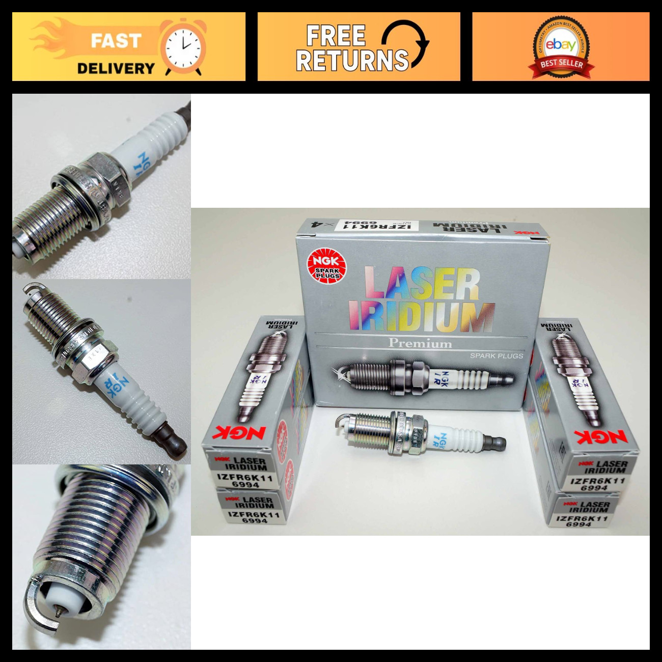 High-Performance Spark Plugs IZFR6K11 - Set of 4 for Optimal Engine Efficiency