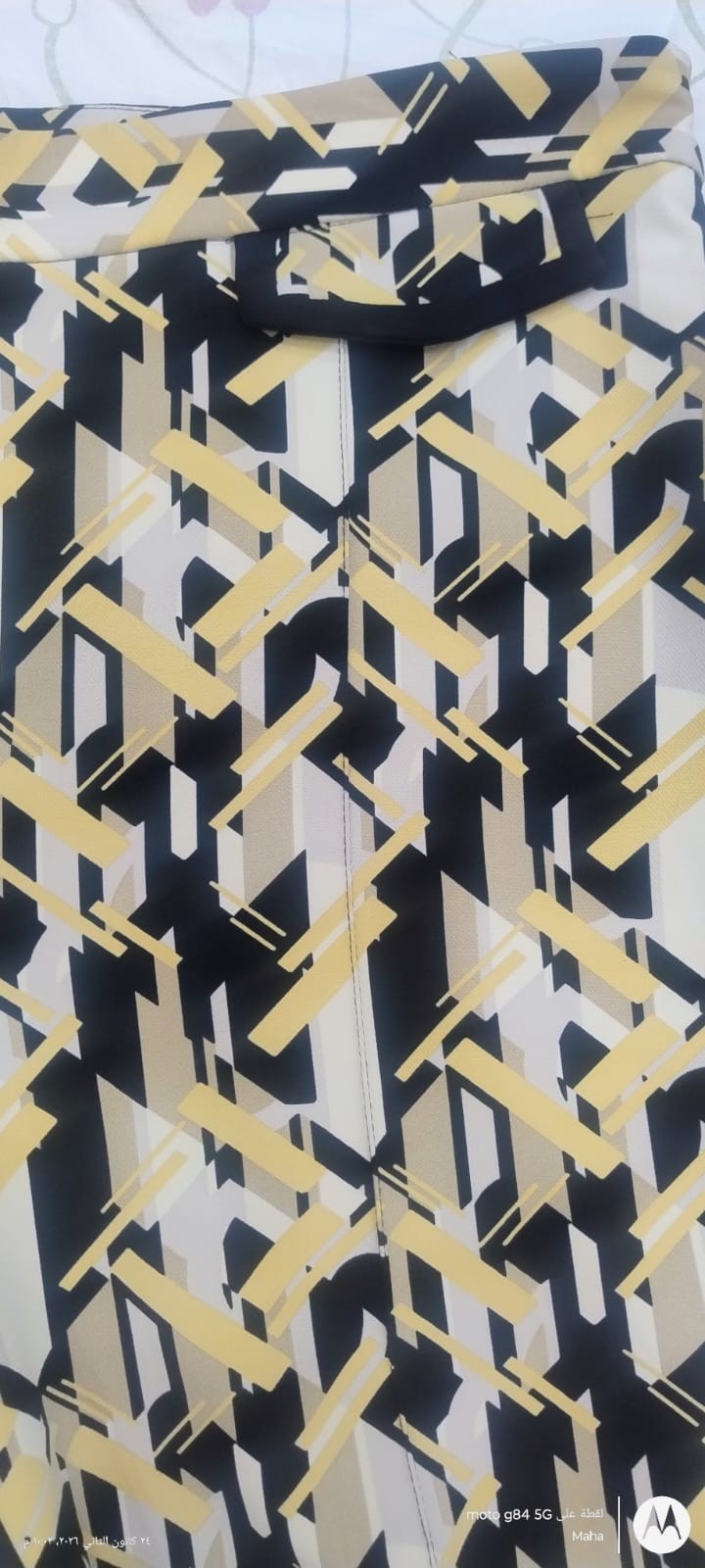 Zara Basic Geometric Pattern Pants Black beige Ye… - image 3