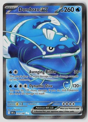 Dondozo ex 211/182 Ultra Rare Destined Rivals Pokemon Near Mint