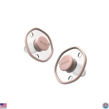 Emulait Baby Pacifier 2 Pack - Rose Color, 6+ Months, Soft Silicone Material