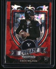 2021 Panini Prizm Draft Picks Collegiate Zach Wilson #168 Red Ice BYU Cougars