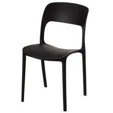 New Modern Plastic Outdoor Dining Chair with Open Curved Back
