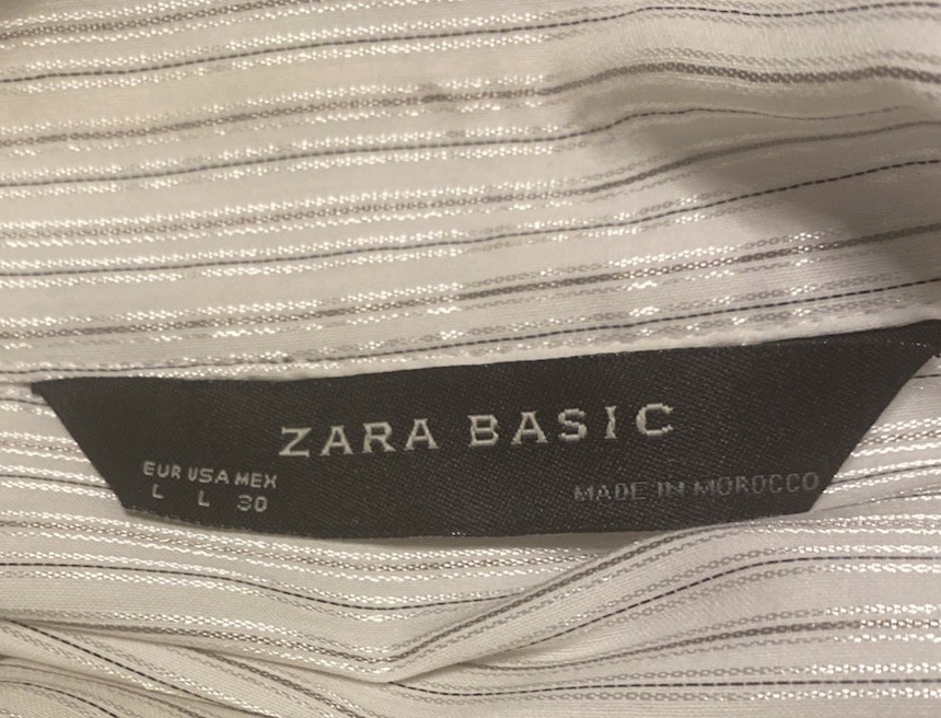 ZARA BASIC Metallic Pinstripe V-Neck White Tunic … - image 10