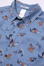 Authentic Disney Parks Shirt Men's L Cotton Rayon Blend Hawaiian Tropical