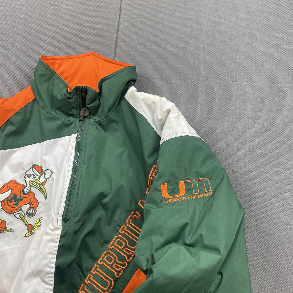 Vintage Miami Hurricanes Pro Player Jacket Mens XL 1/4 Zip Color