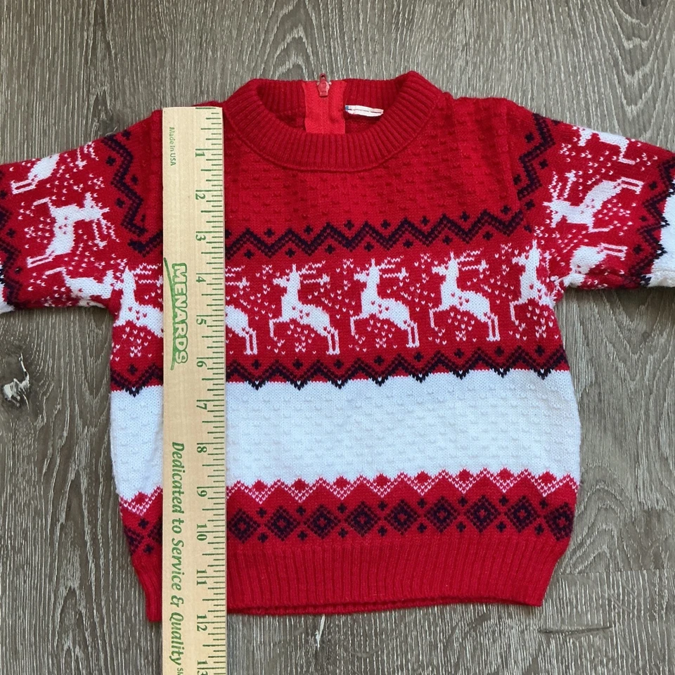 Suéter Vintage Niños Navidad Reno Fair Isle Cremallera Ver Medidas Foto 4 de 4