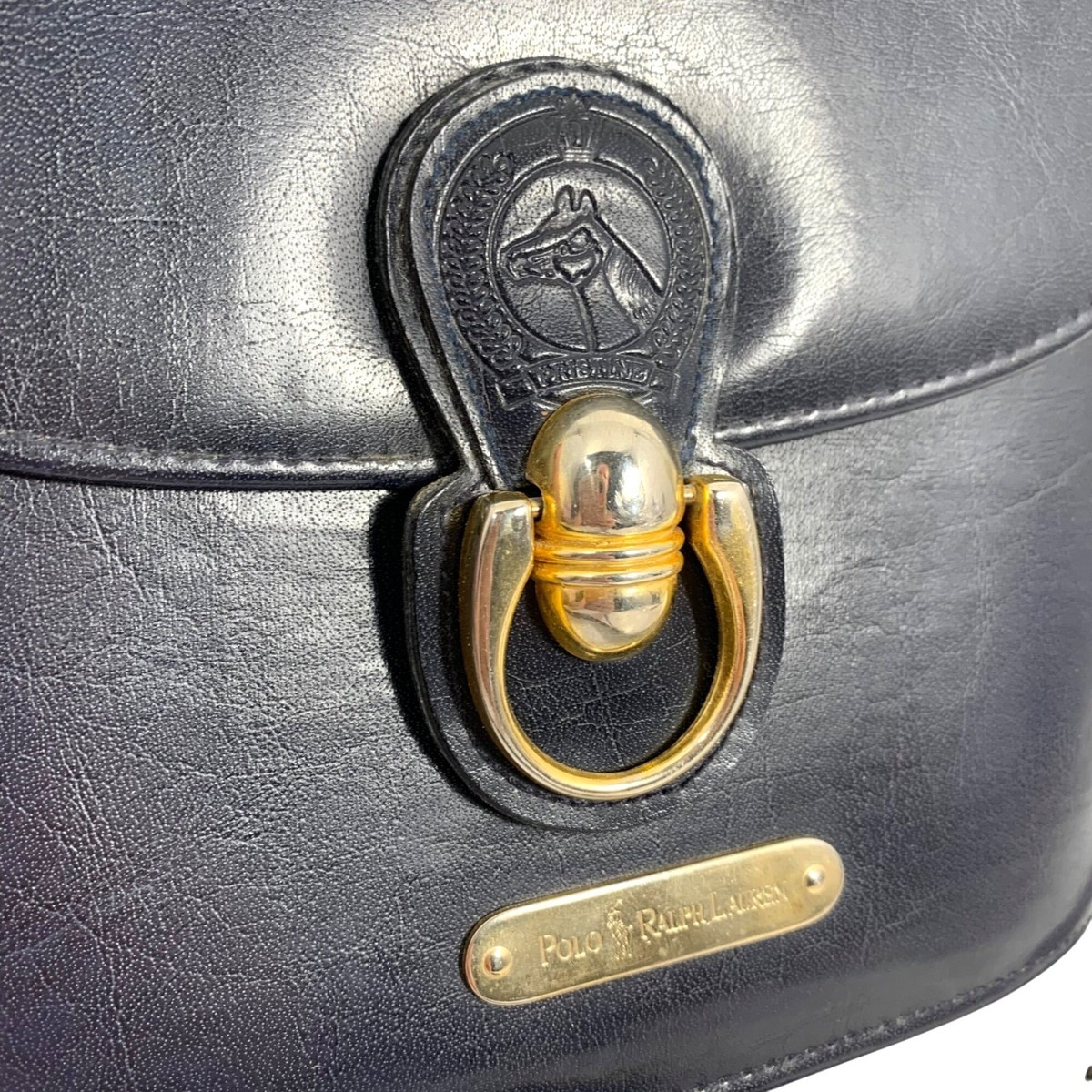 POLO Ralph Lauren Navy Blue Bucket Crossbody Bag Horse  display picture 1