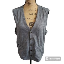 Murano Diamond Jacquared Knit Vest Mens SZ Large Pockets Casual Business Office
