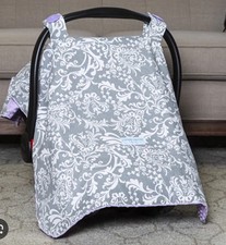 Carseat Canopy Infant Carseat Cover Blanket Belle Grey  Purple