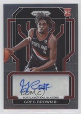 2021-22 Panini Prizm Rookie Signatures Greg Brown III #RS-GBR Auto RC 6o3