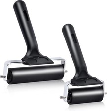 2 Pcs Hard Rubber Brayer Rollers 4 Inch and 2.2 Inch for Printmaking, Printing
