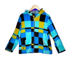 Onque Casuals Hoodie Color Block Woman's Size L Some Staining