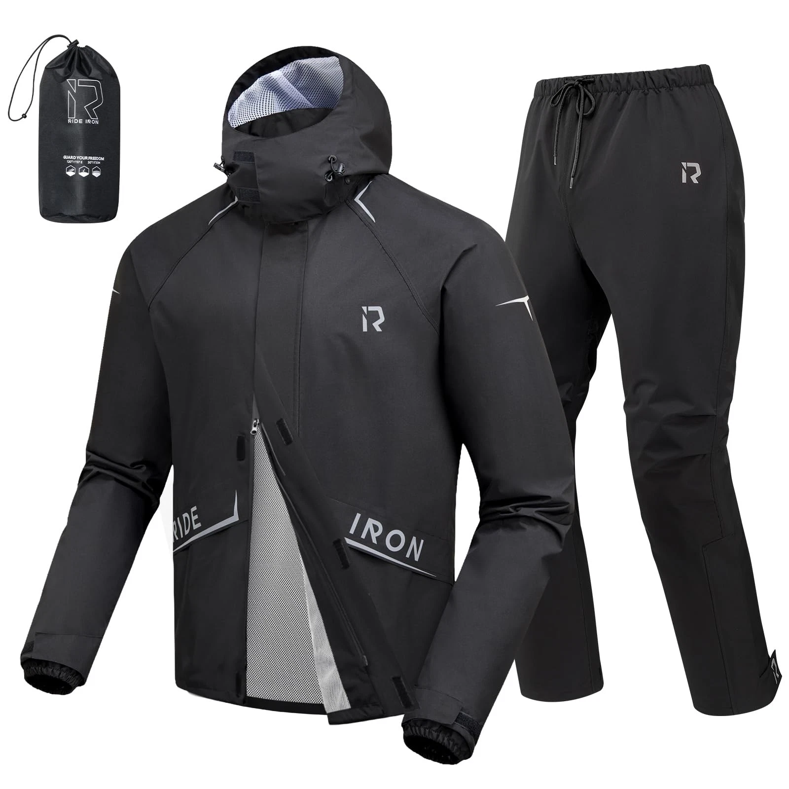 RIDEIRON Motorcycle Rain Gear for Men & Women, Waterproof Rain Suit image 1