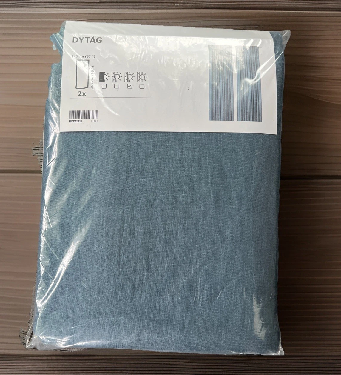 IKEA DYTAG Blue Linen Curtains 1 Set with 2 Panels, 704.667.12 Size 57"x98" NEW
Opens in a new windo