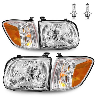 Headlight for 05-06 Tundra DC & 05-07 Sequoia DC Chrome Housing Amber Reflector