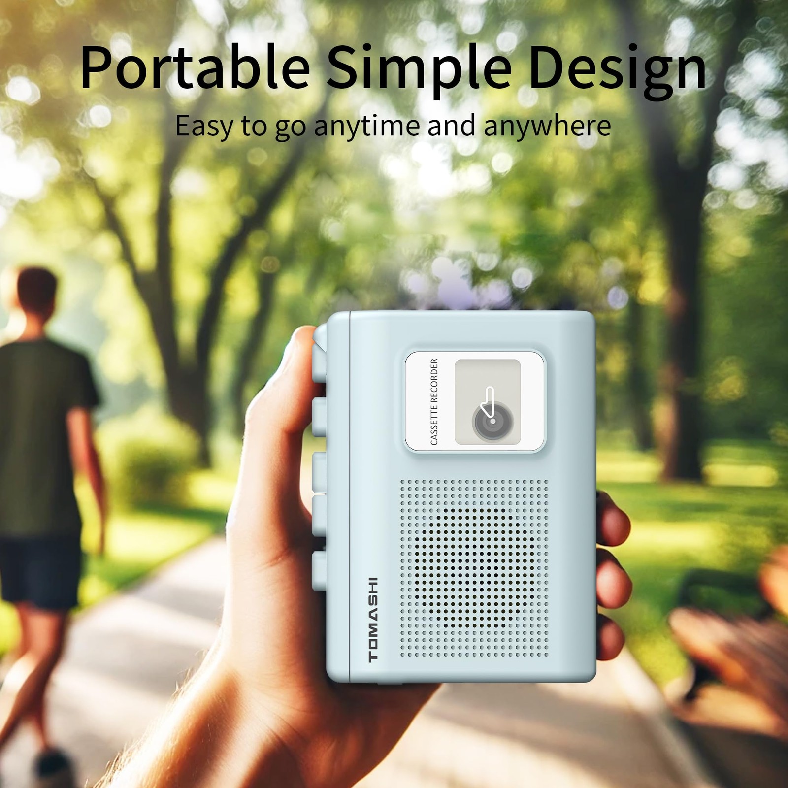 Portable Cassette Player Tape Recorder Walkman with Built-in Speaker,Micropho...