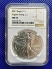 2021 * NGC * Silver Eagle S$1 * MS69 * Eagle Landing T-2 * #6264338-003
