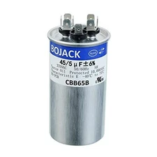BOJACK 45+5uF 45/5MFD ±6% 370V CBB65 Dual Run Circular Start Capacitor for AC 