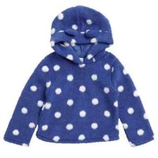 Harper Canyon Kids Fleece Pullover Cozy Plush Hoodie Blue Surf Dots Size 5 NWT