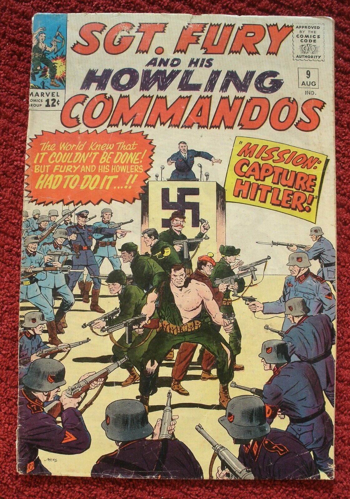 Sgt. Fury & His Howling Commandoes 9 Aug. 1964 Marvel 12¢ Capturing Hitler! VG!