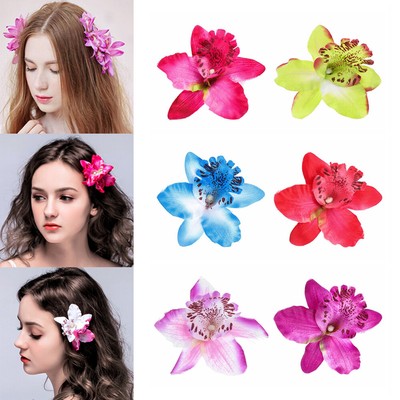 Fashion 2pcs Flowers Hair Clips Bridal Orchid Hairpins Wedding