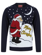Mens Christmas Jumper Xmas Knitted Rudedolf United Novelty Sweater New S M L XL