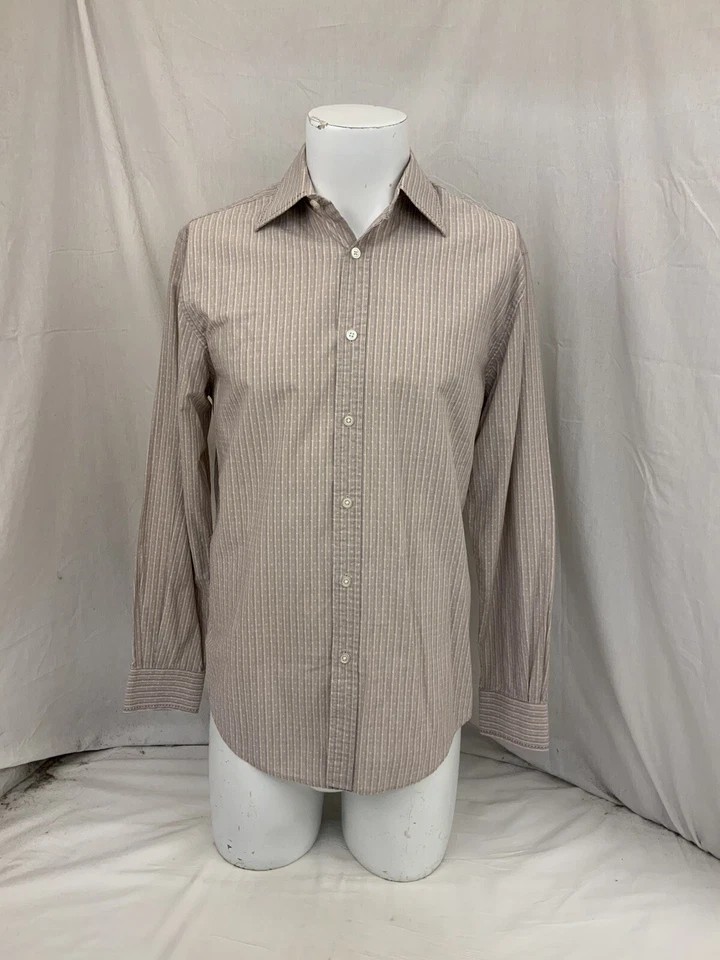 Camisa Joseph Abboud S Rayas Púrpura 100% Algodón Hecha Hong Kong YGI N2-360 Foto 2 de 4