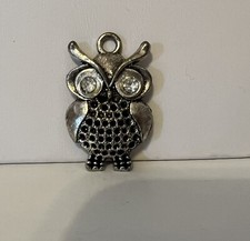 Owl Bird Pendant Metal Charm Silver Color Metal