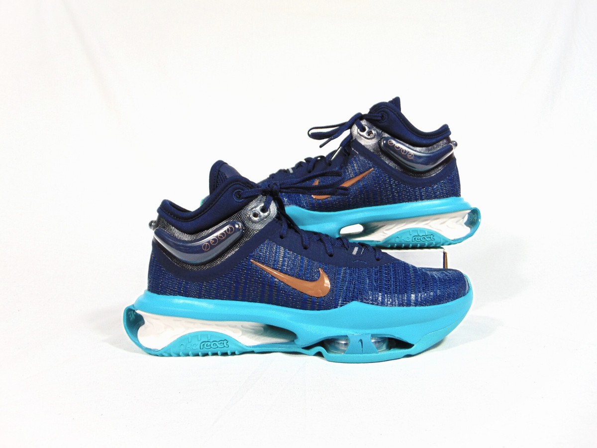 Nike Air Zoom GT Jump 2 Mens 8.5 Navy Teal Bronze Basketball Shoes DJ9431-401 Nike Zoom GT Jump 2 (Obsidian/Dusty Cactus/Midnight Navy  main image 4