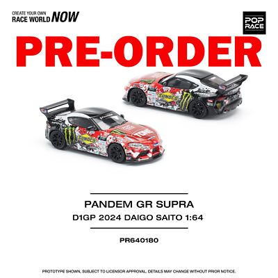 (Pre-order) POPRACE 1/64 PANDEM GR SUPRA D1GP 2024 DAIGO SAITO Model Car