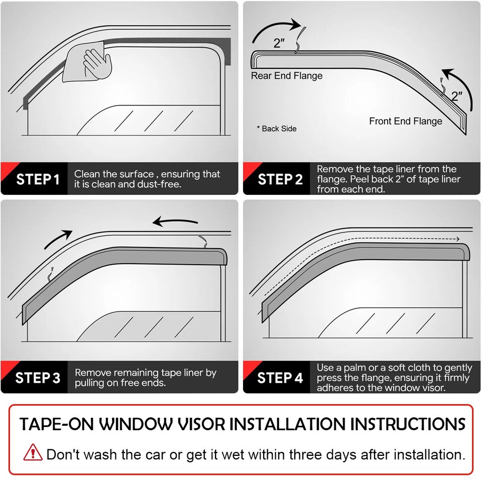 WheelX 3D Wavy Mugen Style Window Visors – Fits 2014-2018 Mazda 3 Sedan & Hatch