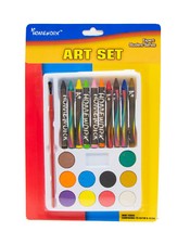 48 Pack of Water Color and Crayon Art Sets w/ brush  pallet 