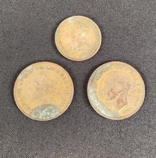 AUSTRALIA (2) Large Penny 1943 and (1) 1933 Half Penny  Bronze Coins Circulated