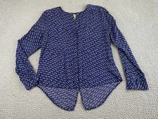 Anthropologie Size 8 Long Sleeve Blue Maeve Shirt Top + Pockets SOFT Excellent!