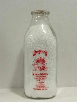 SSPQ Milk Bottle Broguiere's Dairy Montebello CA Space History Cow