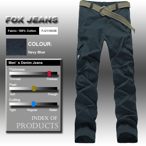 FOX JEANS Men's Baron Casual Regular Fit Cargo Pants SIZE 40 Dark