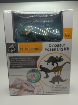 Giant Concept Club Genius Dinosaur Fossil Dig Kit (hammer+fossil block)Tricertop