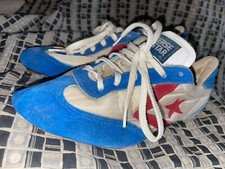 VTG 80s WOMENS 6 BLUE WHITE CONVERSE TRACK RUNNING SPIKE SHOES SNEAKERS
