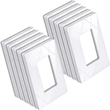 BESTTEN 10 Pack 1 Gang Screwless Decorative Wall Plate, USWP6 Gloss Snow White,