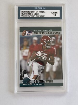 2021 PRO SET Variation - DEVONTA SMITH RC #PSDD7 - PREMIUM GEM MINT 10 - PR 237