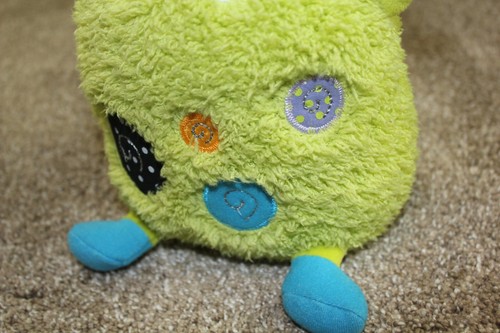 Sassy Giggle Monster Plush Baby Infant Stuffed Toy 10" Green Blue Sounds Work - Picture 3 of 6
