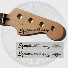 Squier by Fender Jazz Bass Waterslide Headstock Decals with CS Logo Set of 2 