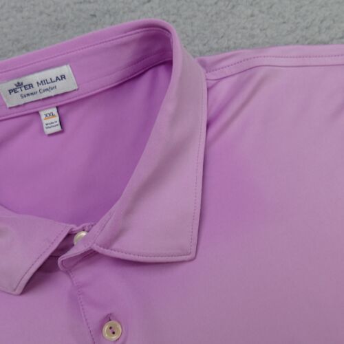 Peter Millar Summer Comfort Polo Shirt Mens XXL Pink Short Sleeve Flaw - Imagen 3 de 11