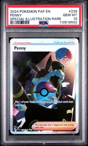 2024 PENNY #239 TRAINER PAF EN PALDEAN FATES  SPECIAL ILLUSTRATION RARE PSA 10